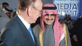 Rupert Murdoch, controlling owner of News Corp., with Prince Al-Waleed bin Talal at the Abu Dhabi Media Summit in March. Waleed holds 7 percent of the voting stock of the media company.