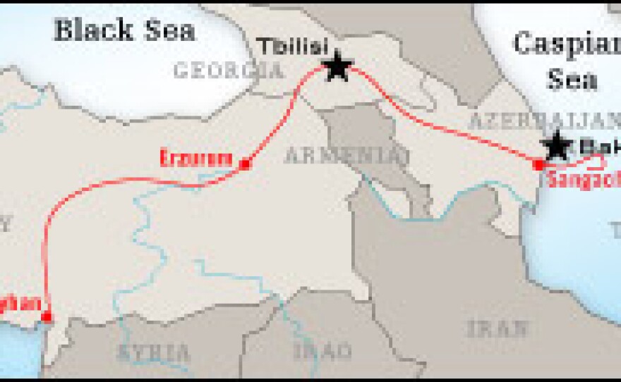 The Baku-Tbilisi-Ceyhan oil pipeline runs through three countries between the Caspian and Mediterranean seas.
