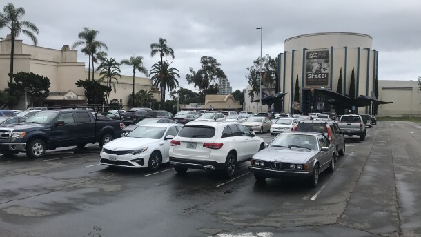 The Palisades parking lot in Balboa Park is seen here, Feb. 10, 2020.