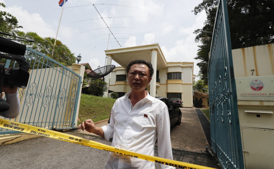 A North Korean Embassy staff member asked Malaysian police if he was allowed to leave the embassy grounds in Kuala Lumpur on Tuesday. Malaysia banned North Korean citizens from leaving the country after North Korea issued an exit ban for 11 Malaysian citizens in North Korea.