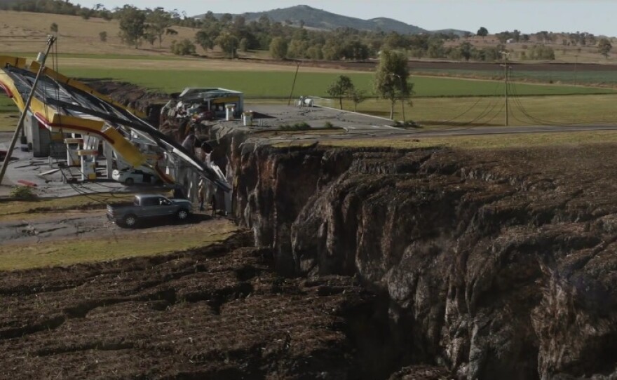 Just a little of the damage caused by earthquakes in "San Andreas."