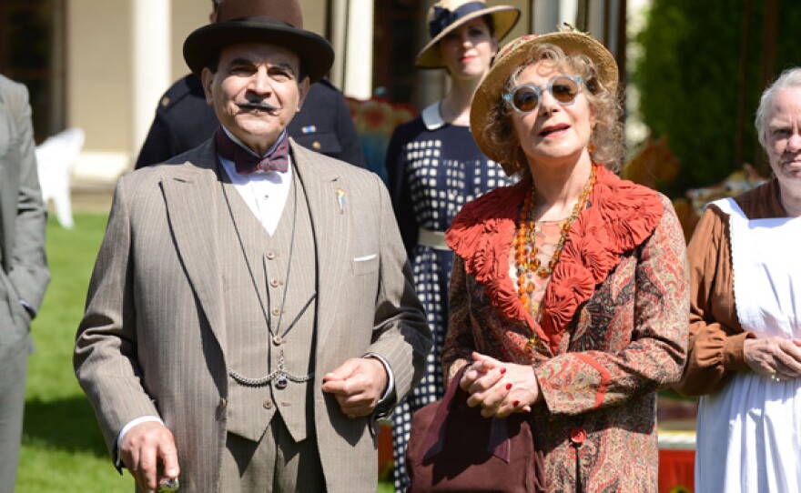 David Suchet as Poirot and Zoë Wanamaker as Ariadne Oliver.