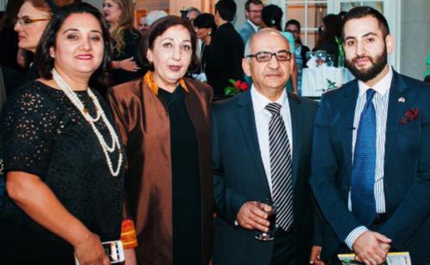 Askaryar (right) attended a recent event at Afghanistan's embassy in Washington, D.C., with (left to right) his cousin Zahra Nawroz, mother Masooda Farooq and father, Homayun Askaryar.