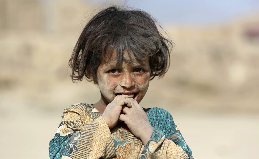 An Afghan girl on the outskirts of Kabul, Afghanistan, in October 2016. The U.N. mission in Afghanistan says the number of children killed or wounded increased 24 percent last year.