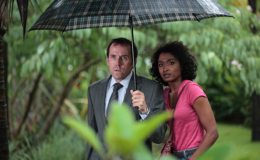 Ben Miller as DI Richard Poole and Sara Martins as Camille Bordey.