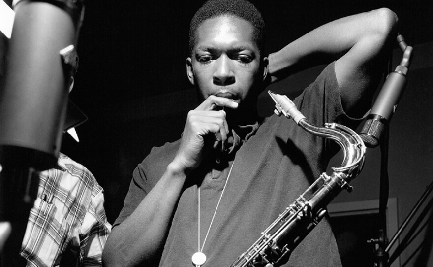 John Coltrane during the recording of “Blue Train.”