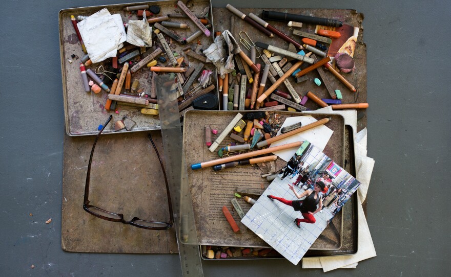 Kitt uses pastels and pencils to draw vibrant renderings of life in New York.