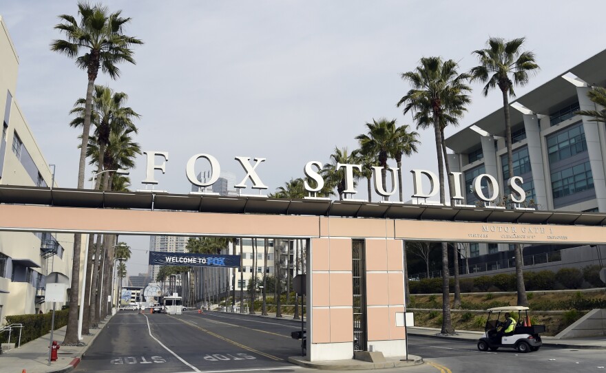 The exterior of Fox Studios is pictured Tuesday in Los Angeles. Disney's $71.3 billion acquisition of Fox's entertainment assets closed around 12 a.m. ET on Wednesday.