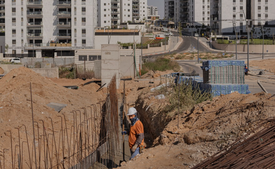 Construction continues on a large new neighborhood in Sderot, Israel, less than a mile from the Yellow Line along the Gaza border, Sept. 1, 2026.