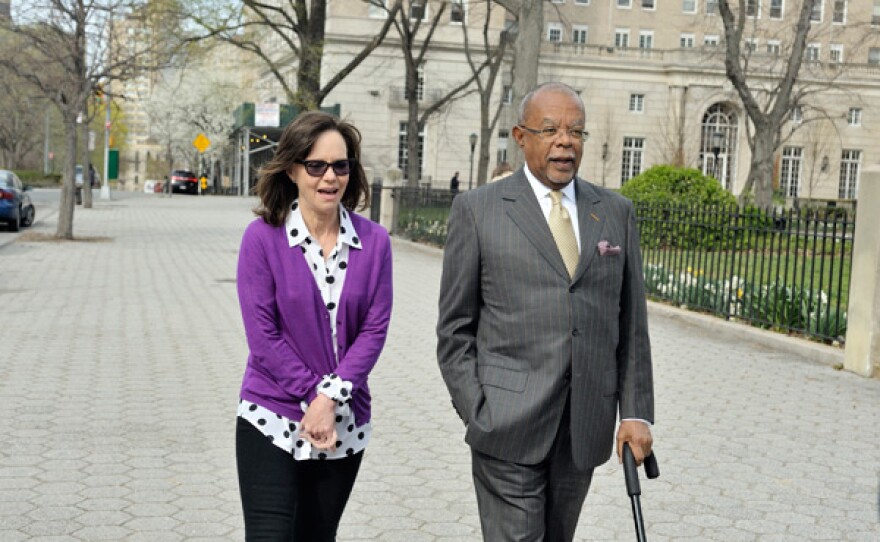 Sally Field and Henry Louis Gates, Jr. during the filming of FINDING YOUR ROOTS – Season Two.