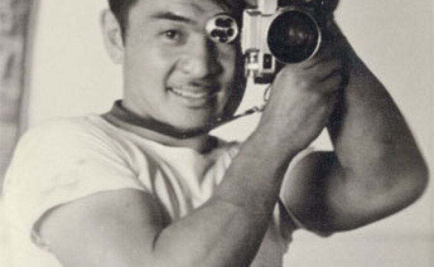Bill Manbo shot photographs of life inside Wyoming's Heart Mountain Relocation Center with a 35mm Zeiss Contax camera, using Kodachrome slide film.