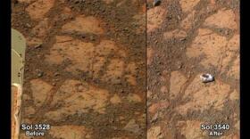 Scientists have solved the mystery of the "jelly doughnut" rock on Mars that appeared to come out of nowhere.