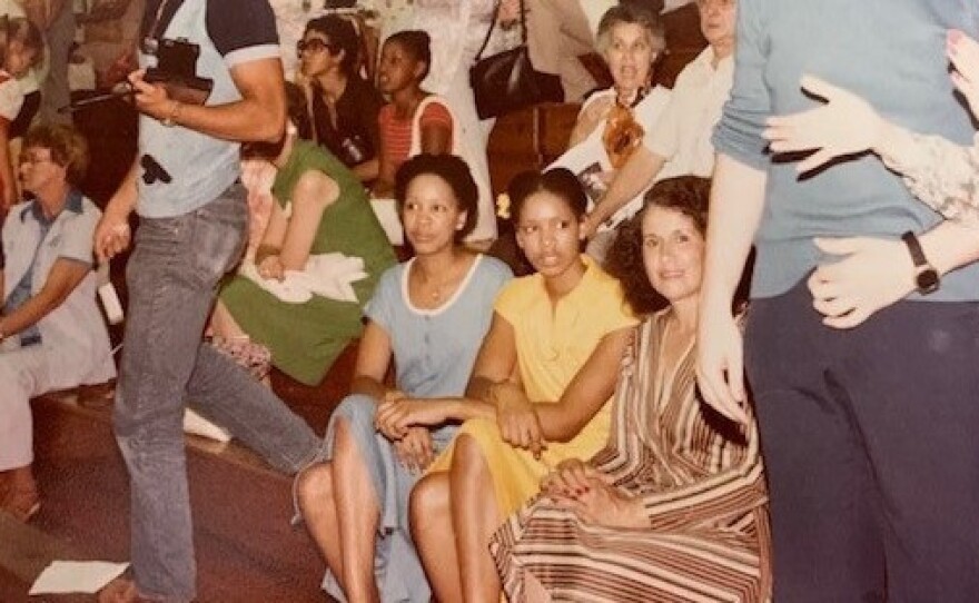 Colette Baptiste-Mombo and her family at Jackson Memorial High School in 1974