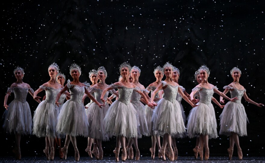 The Royal Ballet perform "The Nutcracker" in a cinema relay performance at the beginning of its festive run at The Royal Opera House in London on Monday.