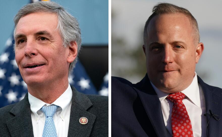 Rep. Tom Rice, a Republican from South Carolina, is seen at left. At right is state Rep. Russell Fry.