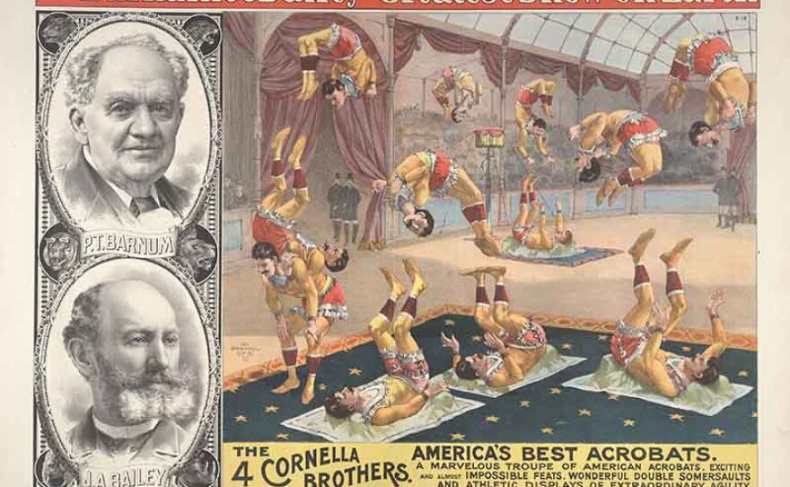 The Barnum & Bailey Circus Acrobats Poster, circa 1890.