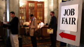 A job fair in San Francisco last month.