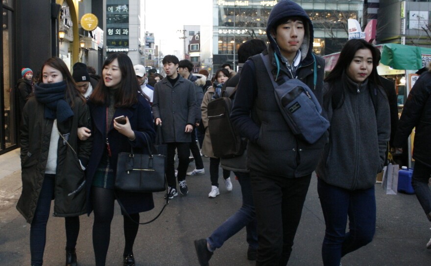 Young South Koreans in the Hongdae neighborhood of Seoul, the weekend following North Korea's latest announcement of a nuclear test.