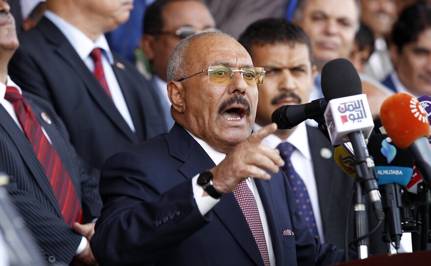 Ali Abdullah Saleh gave a speech to supporters in Yemen's capital Sanaa on Aug. 24, 2017. He never wavered in his belief that only he could lead the Yemenis, even though he fueled societal divisions by playing enemies off one another to weaken his opposition.