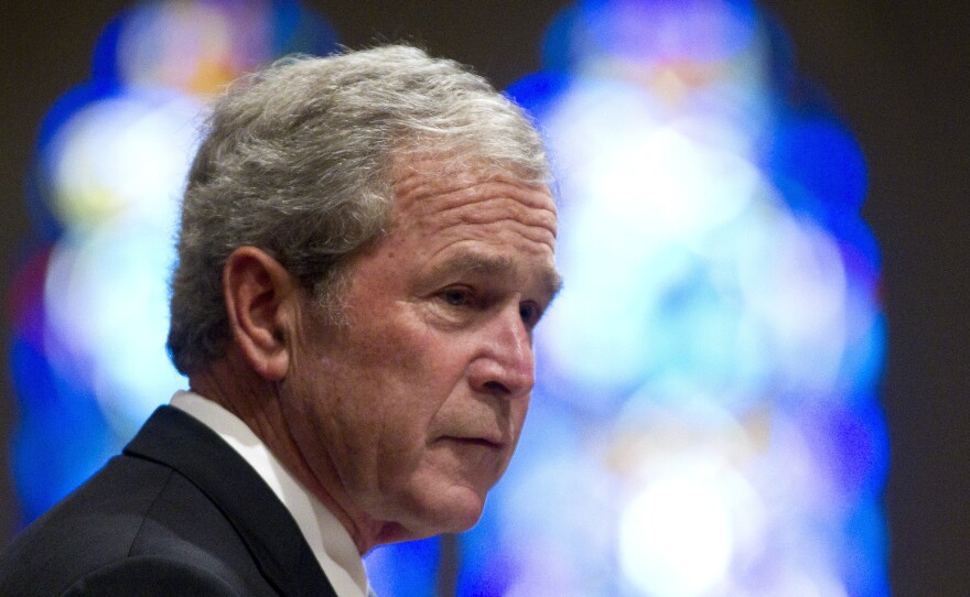 Former President George W. Bush, as he delivered a tribute at the funeral for pianist Van Cliburn last month in Fort Worth, Texas.