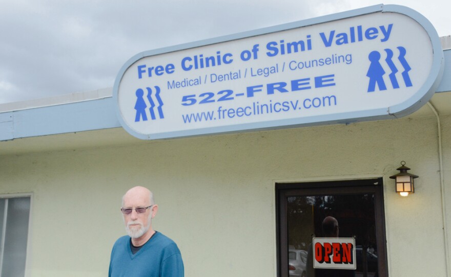 Fred Bauermeister, executive director of the Free Clinic of Simi Valley, a California provider that seeks to keep patients - many of them immigrants - out of expensive modes of care such the emergency room. He stands outside the clinic on Thursday, March 7, 2013.