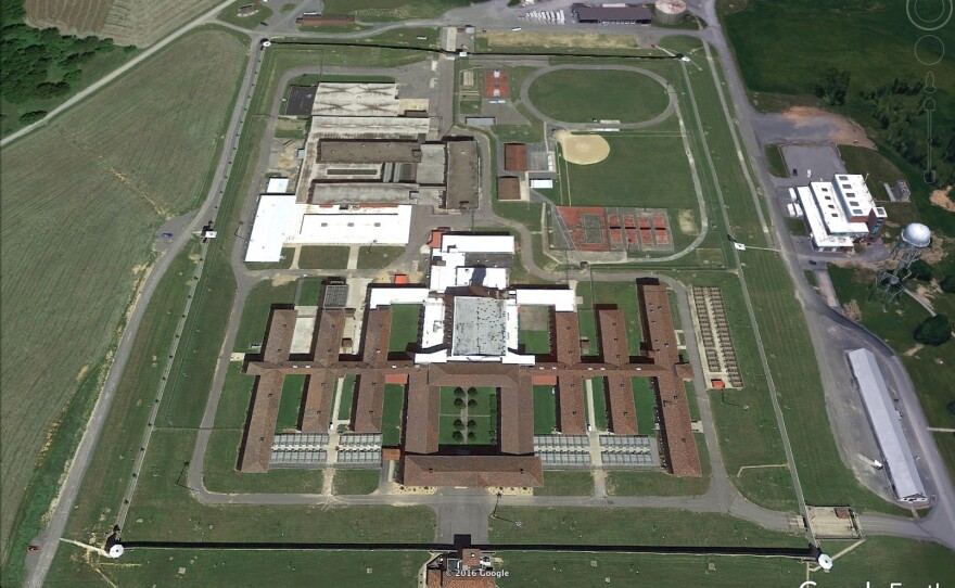 An aerial view of the Lewisburg prison complex.