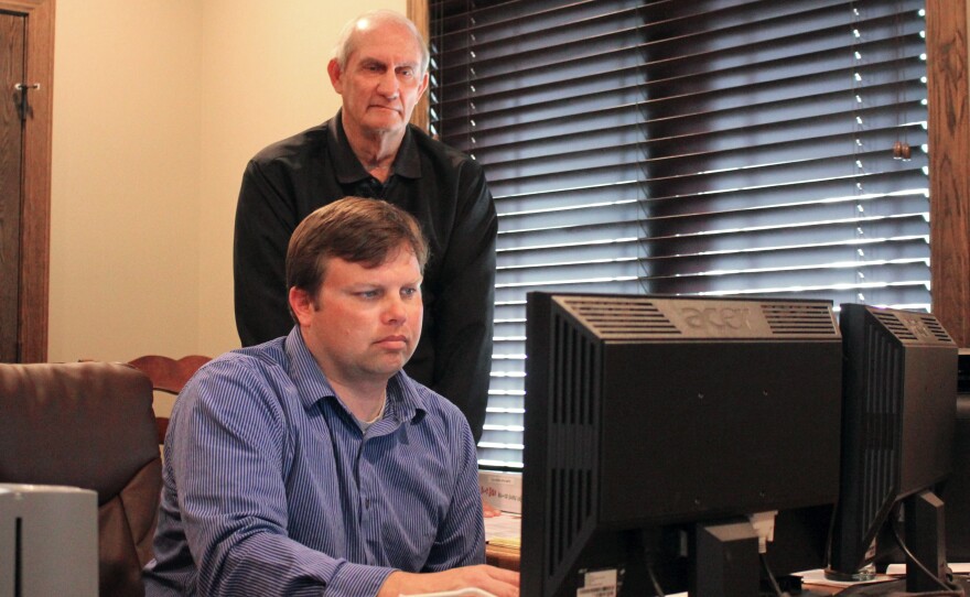 Todd Zenger (seated) with his father-in-law, Roger Oplinger.