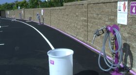 Filling stations at the new Olivenhain Municipal Water District recycled water facility in 4S Ranch, Sept. 9, 2015.