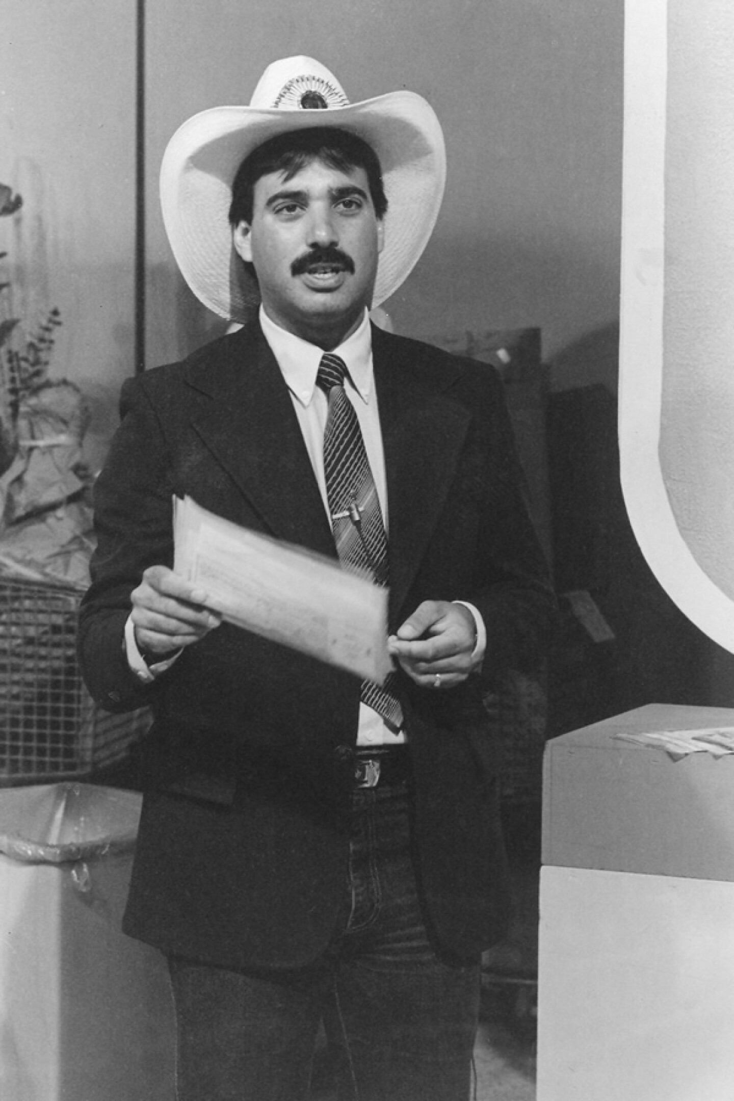 In addition to his behind-the-camera skills, Tom Karlo routinely appeared on camera during KPBS Auction.