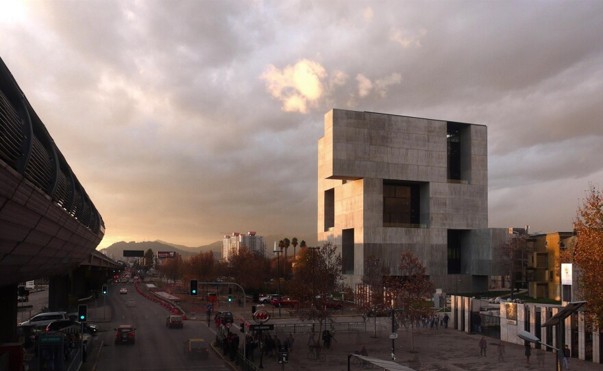 UC Innovation Center, San Joaquín Campus, Universidad Católica de Chile, 2014: "We proposed a rather opaque construction toward the outside, which is also efficient for the Santiago weather, and then have a very permeable architecture inside," Aravena says.