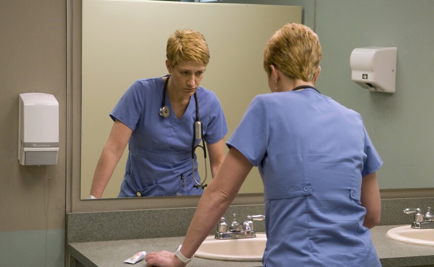 Edie Falco plays ER nurse Jackie Peyton, who is competent at her high-stress job but struggles with addiction. The sixth season of <em>Nurse Jackie </em>starts Sunday on Showtime.