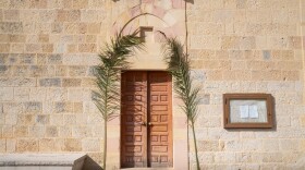 Palms decorate the path to St. Maron Church in Jezzine, a predominately Christian town in southern Lebanon.