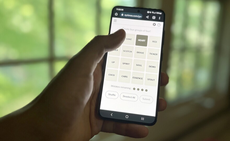 In the daily Connections puzzle from <em>The New York Times</em>, players divide a grid of 16 words into four groups of four.