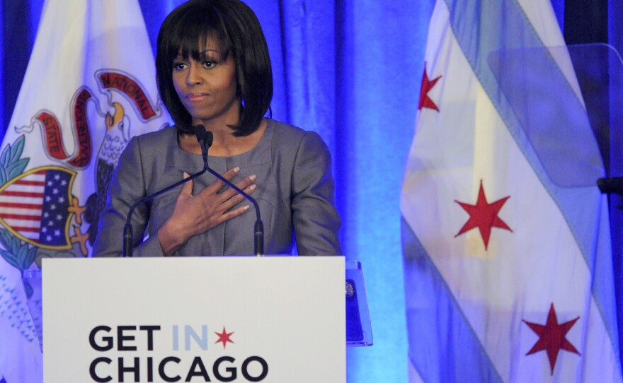 First lady Michelle Obama on Wednesday speaks about 15-year-old Hadiya Pendleton, who was shot and killed on the South Side of Chicago earlier this year.