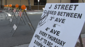 This block of J Street is closed each Thursday afternoon until 10 p.m. for a food truck market. 