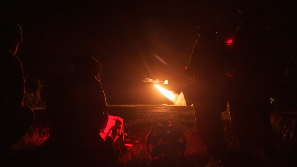 Soldiers from the First Center of Unmanned Systems launch a deep-strike drone from an undisclosed location in eastern Ukraine.
