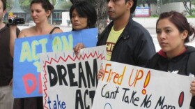 Young DREAM Act supporters rally in downtown Los Angeles, December 2, 2010