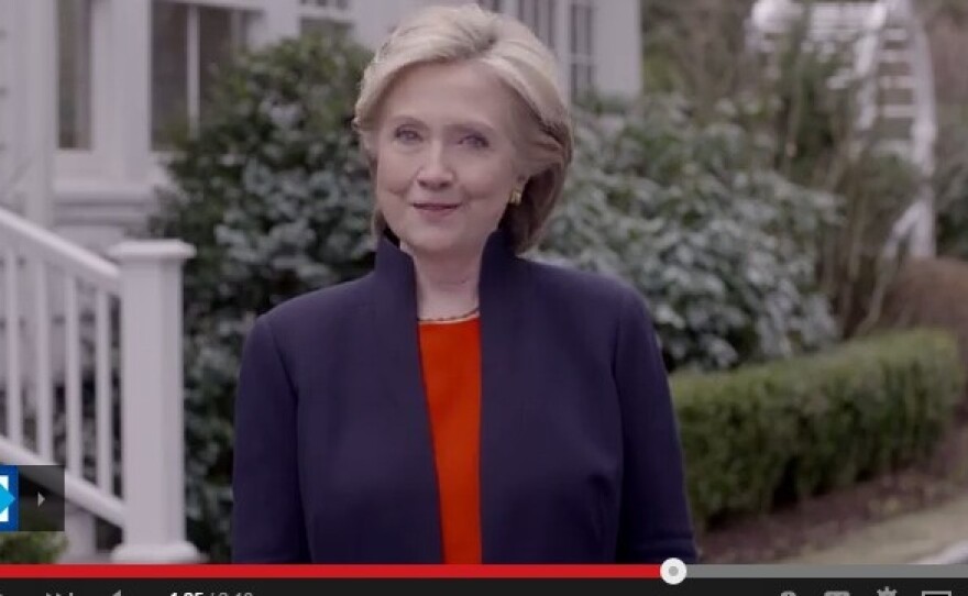 Hillary Clinton announces her candidacy.