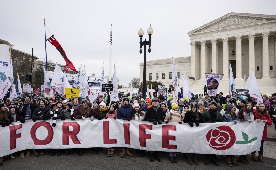 Protesters gathered in Washington, D.C., this past January for the 49th annual March for Life rally. Demonstrators with the March for Life movement sport the color red at protests.