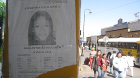 Another poster of missing young woman in downtown Ciudad Juárez. 