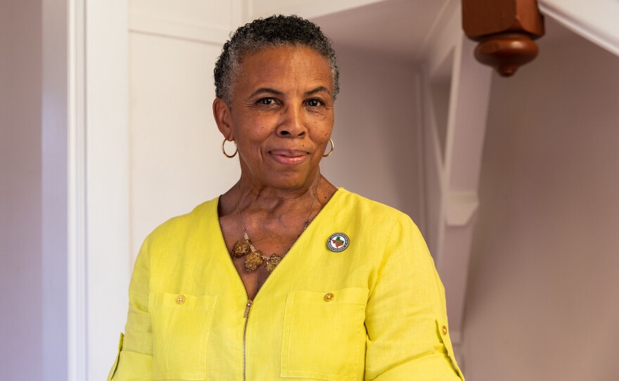 Sharon Gillins poses for a portrait at Avenue L Baptist Church.