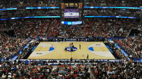 San Diego Aztecs face off against the Arizona Wildcats in Anaheim, March 28, 2014. 