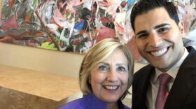 Mark Arabo takes a selfie with Hillary Clinton, August 7, 2015. 