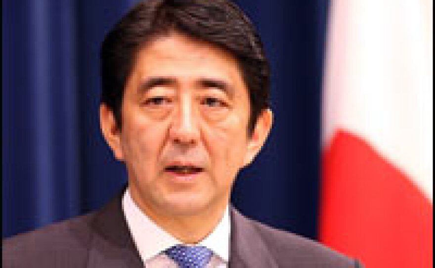 Japanese Prime Minister Shinzo Abe speaks during a news conference at his official residence on Wednesday.