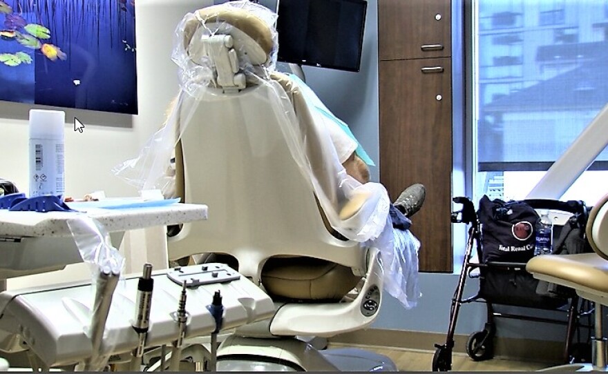 An unidentified patient waits to be seen at the Senior Dental Center, Feb. 15, 2017.