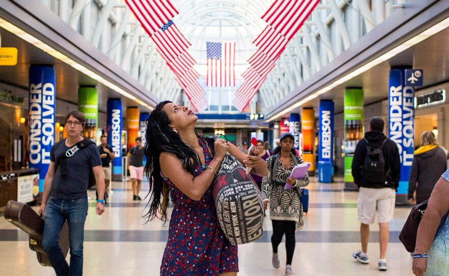 Liset arrives at Chicago O'Hare International Airport on July 3, 2016, the day after she entered the U.S. at a Texas port of entry. Her boyfriend, who met her at the airport, paid for her trip to the U.S.