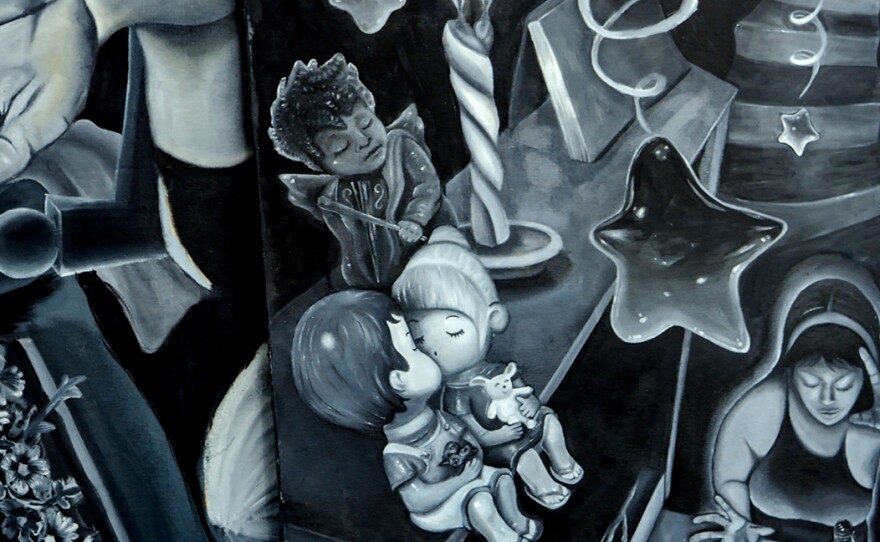 Detail of artwork by Vanessa Rishel is shown in an undated photo.