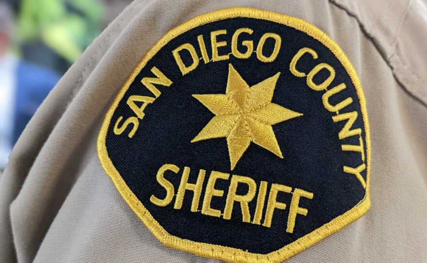 A San Diego County Sheriff Deputy's badge. San Diego County, Calif. April 18, 2022.