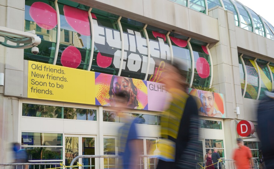 The entrance to TwitchCon at the San Diego Convention Center on Oct. 8, 2022. 