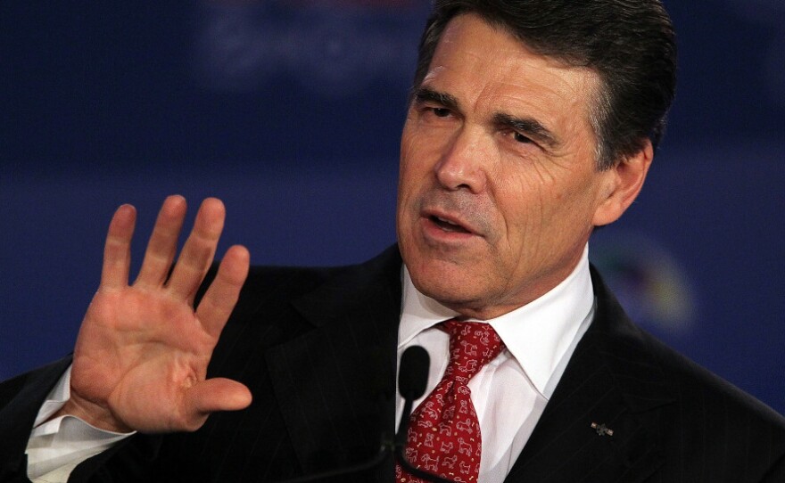 Texas Gov. Rick Perry speaks during the 2011 Republican Leadership Conference in New Orleans on June 18.